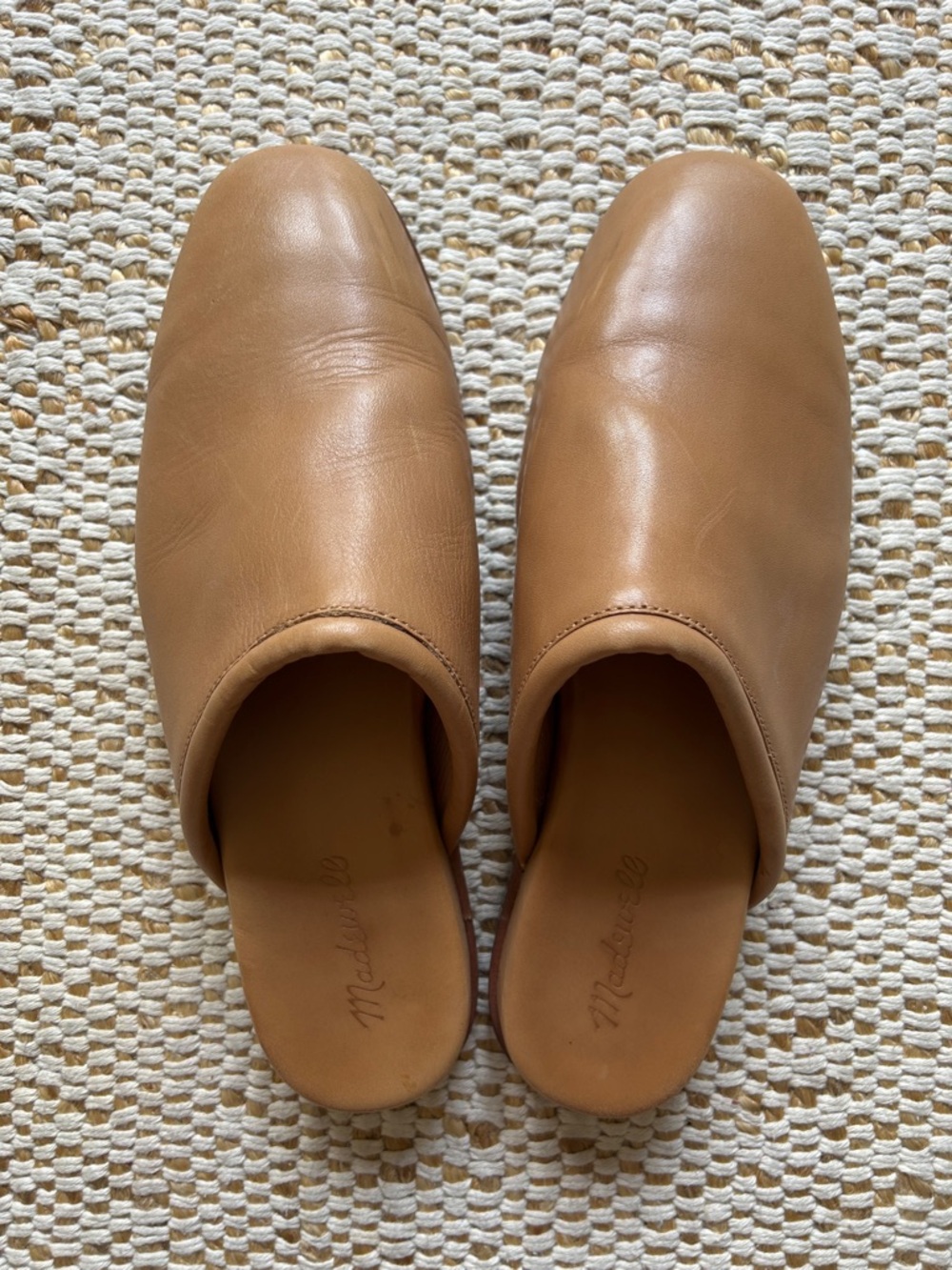 Madewell tan leather mules